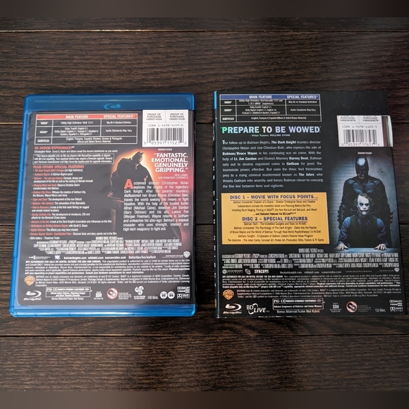 LIKE NEW Batman Begins + Dark Knight Blu-ray movies (set of 2), Christian Bale - Picture 2 of 8